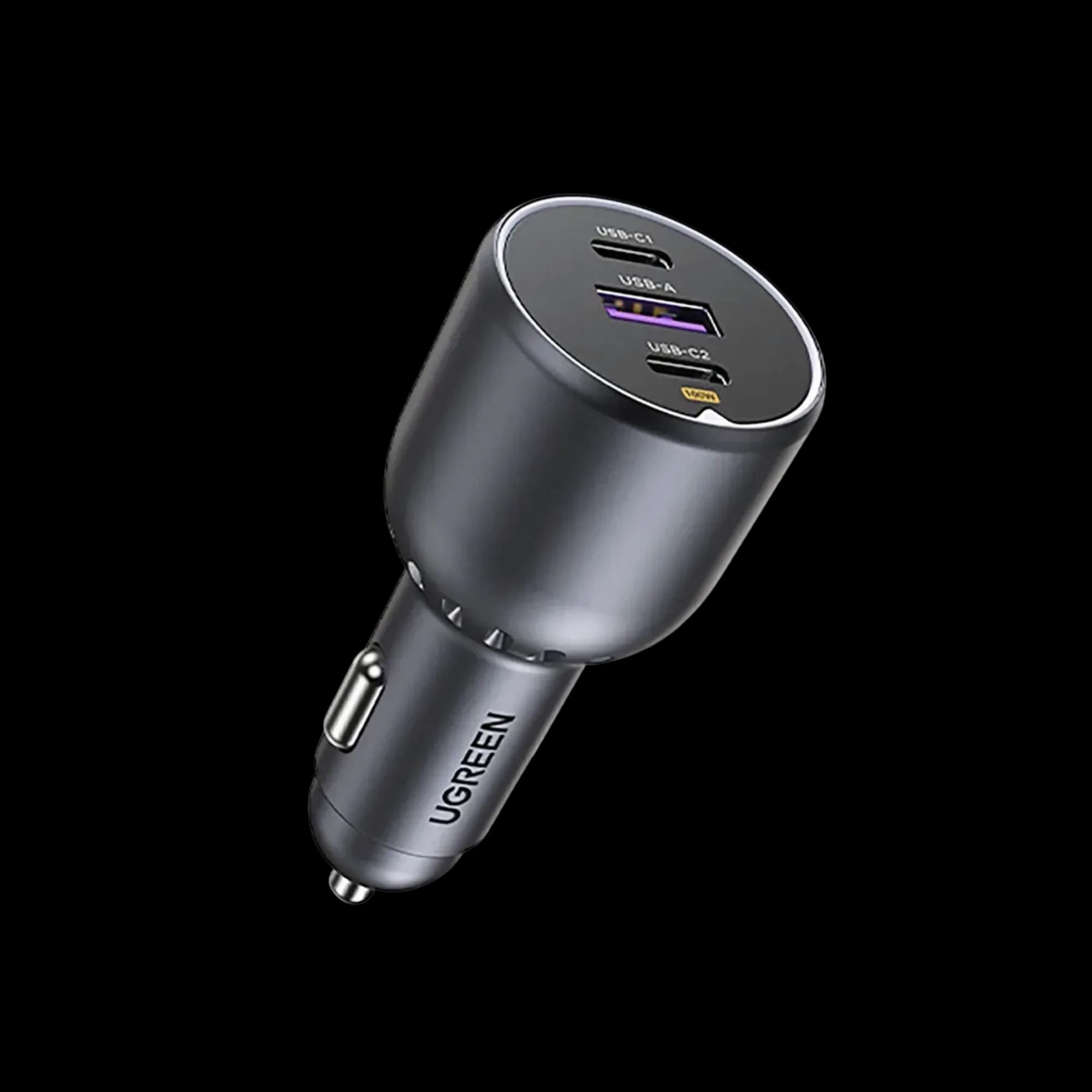 Car phone charger Ugreen 130 W 2xUSB-C 1xUSB-A Black (EC705)