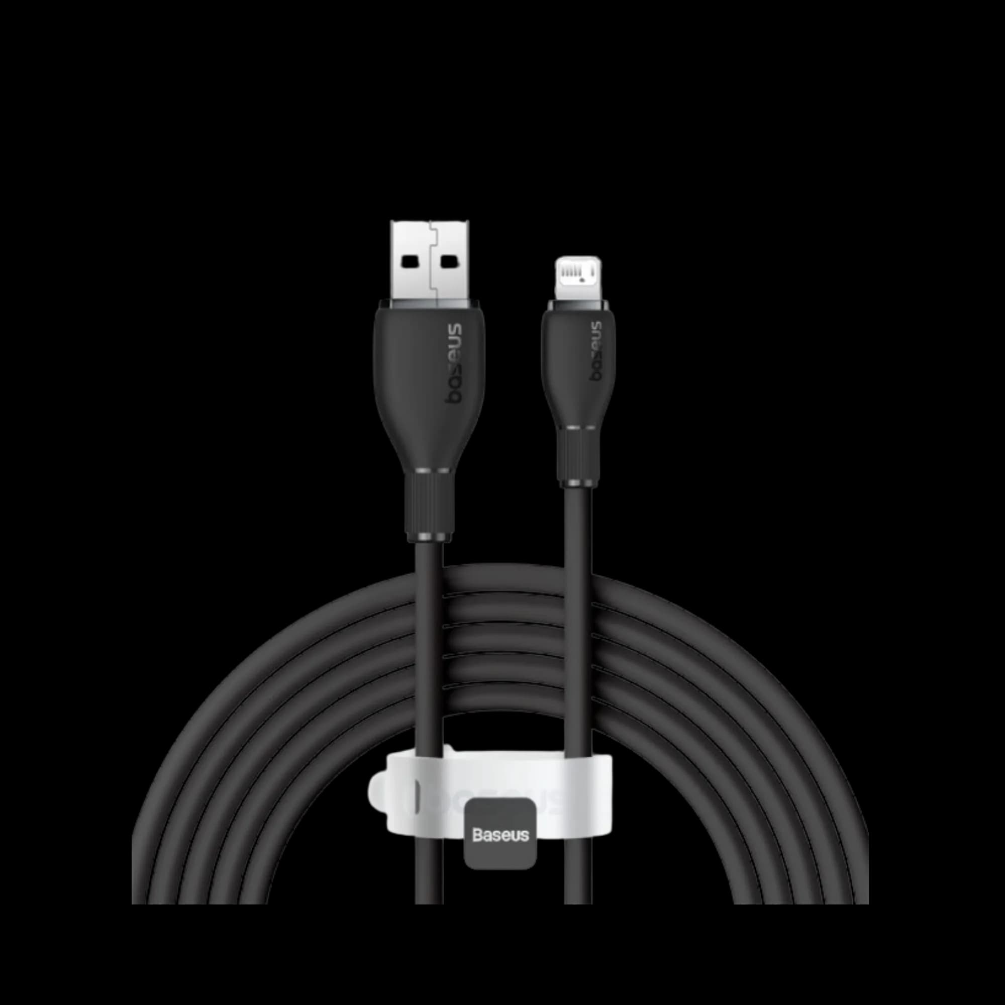 Baseus CB000173 Foamed Silicone USB-A to Lightning Cable – 1m, soft touch, durable, fast charging.