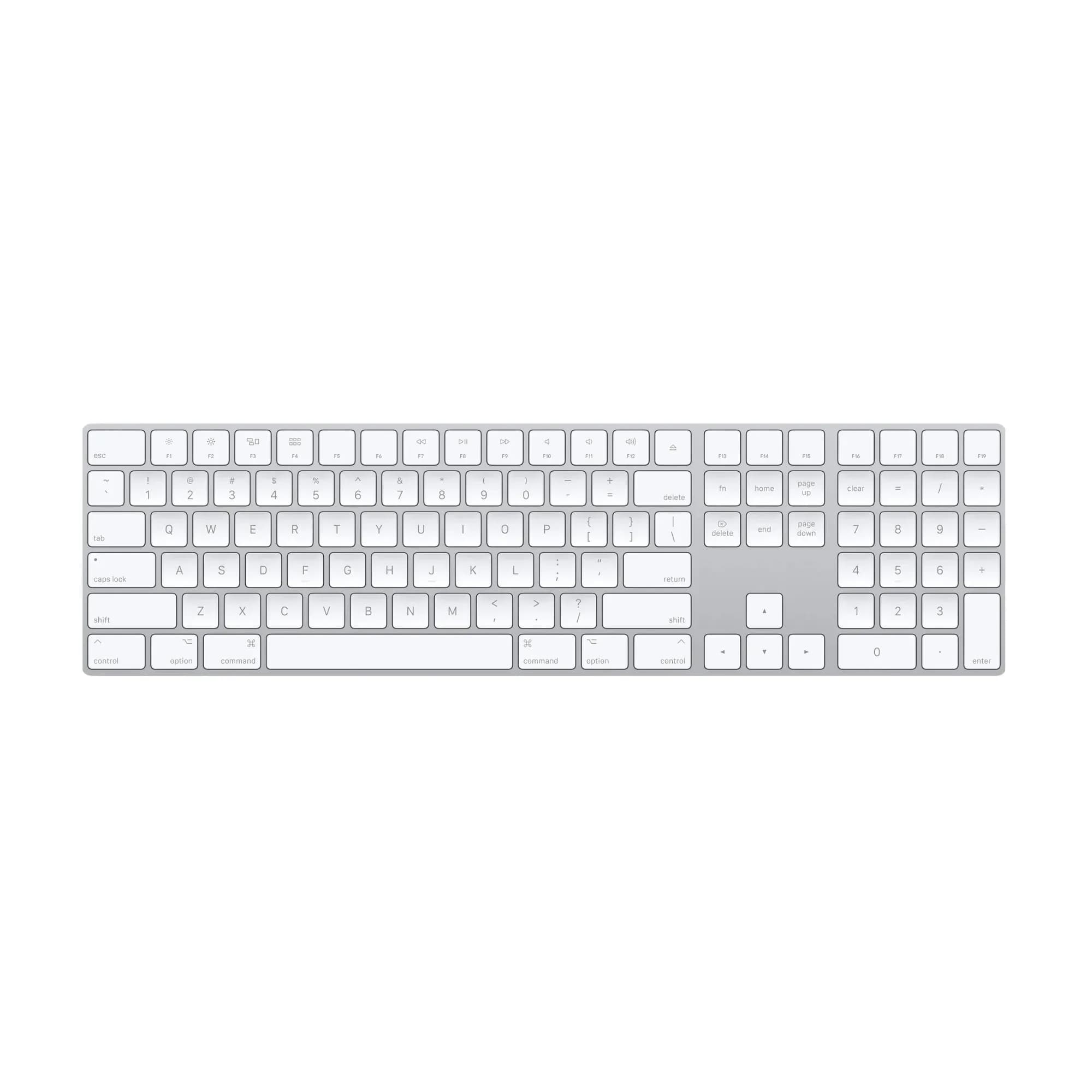 Apple Magic Keyboard – Wireless, rechargeable, slim, scissor mechanism.