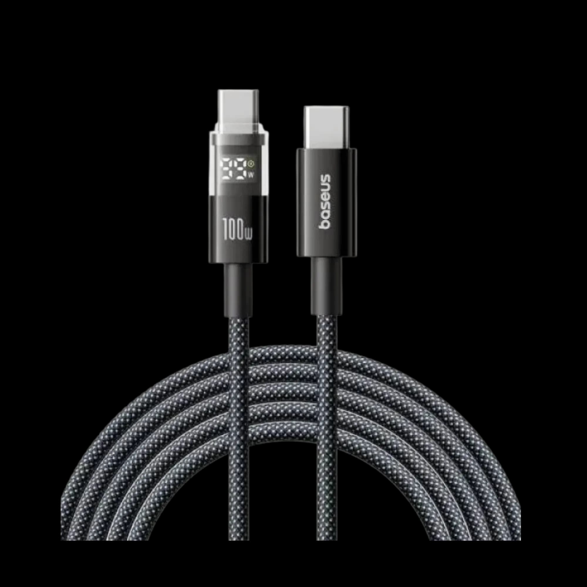Cable Baseus Display 2 Fast Charging Cable Type-C to Type-C 100W 1m P10382702211-00 White
