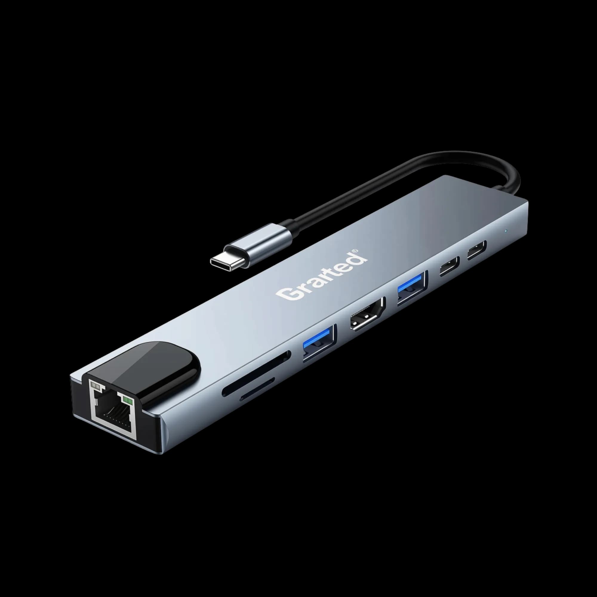 USB hub Dynamode 8-in-1 USB-Type-C to HDTV 4K/30Hz, RJ45, 2xUSB3.0, 1xUSB Type-C PD Female, SD/MicroSD