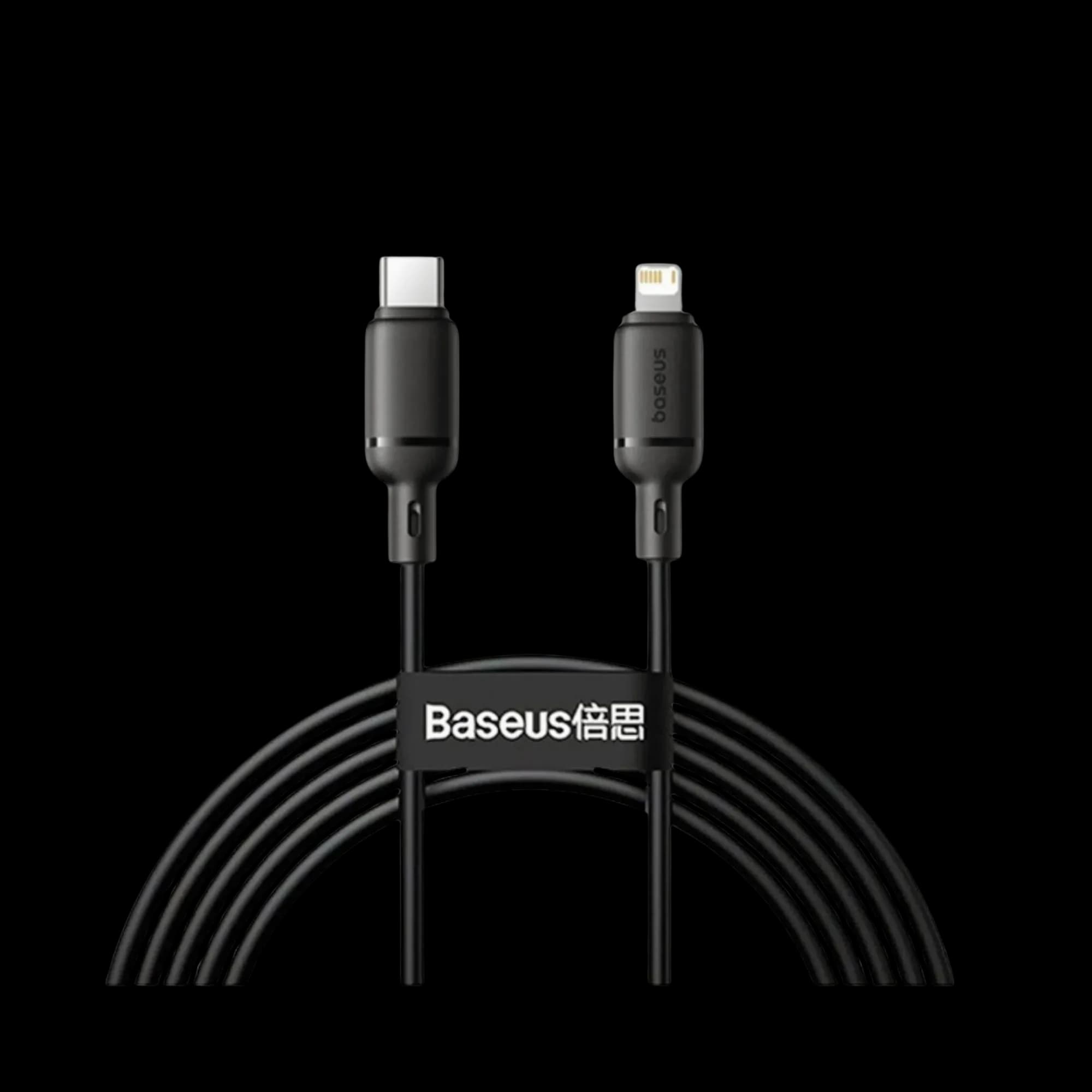 Cable Baseus Foamed Silicone Fast Charging Type-C to Lightning 20W (2m) black (E0426A04)
