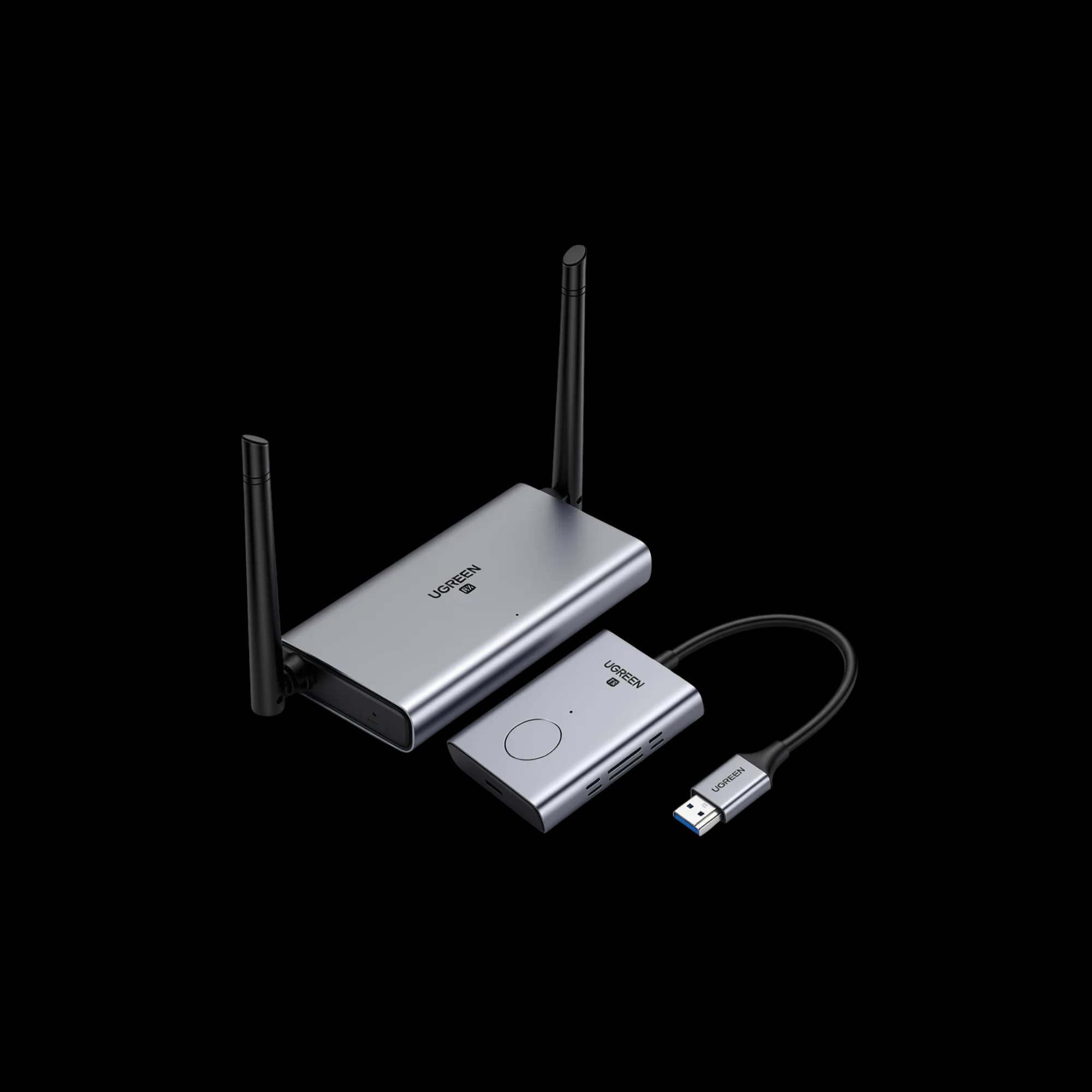 HDMI extender via Wi-Fi UGREEN CM506 Wireless HDMI Extender Transmitter and Receiver 50m Gray (50633A)