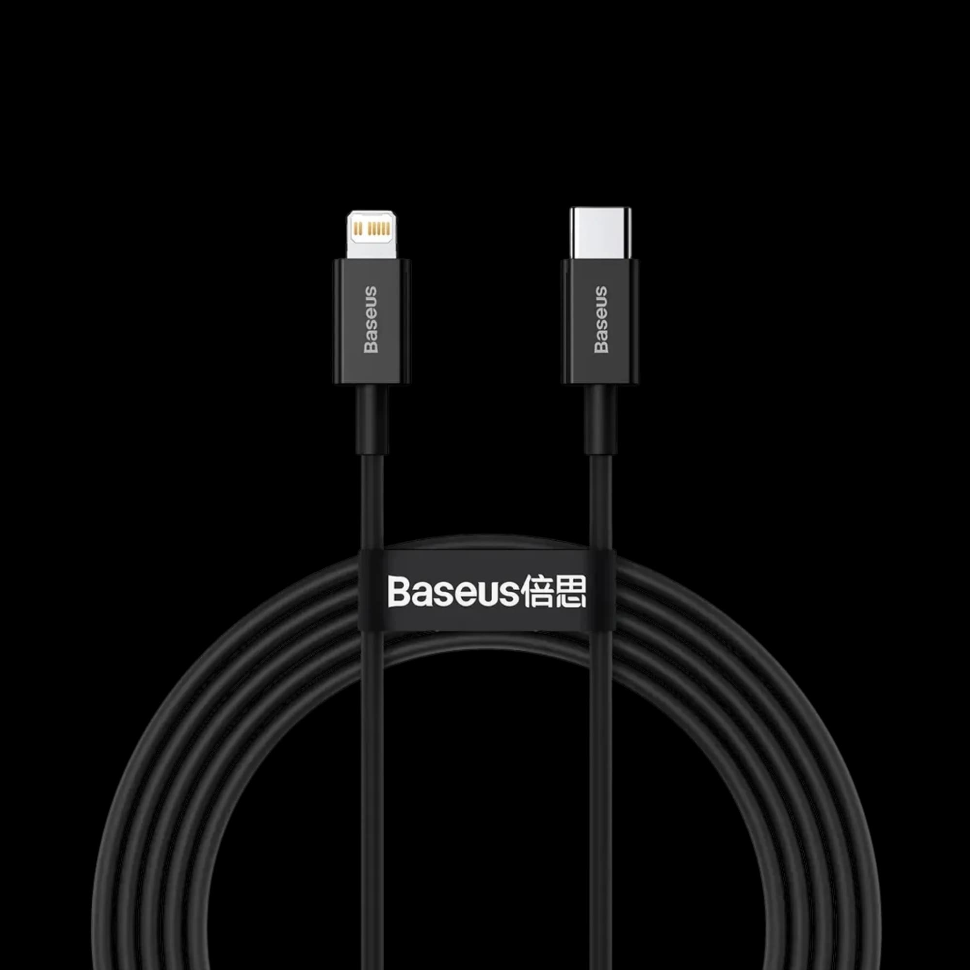 Data and Charging Cable USB-C - Lightning Baseus Superior Series, 20W, 2m, Black CATLYS-C01