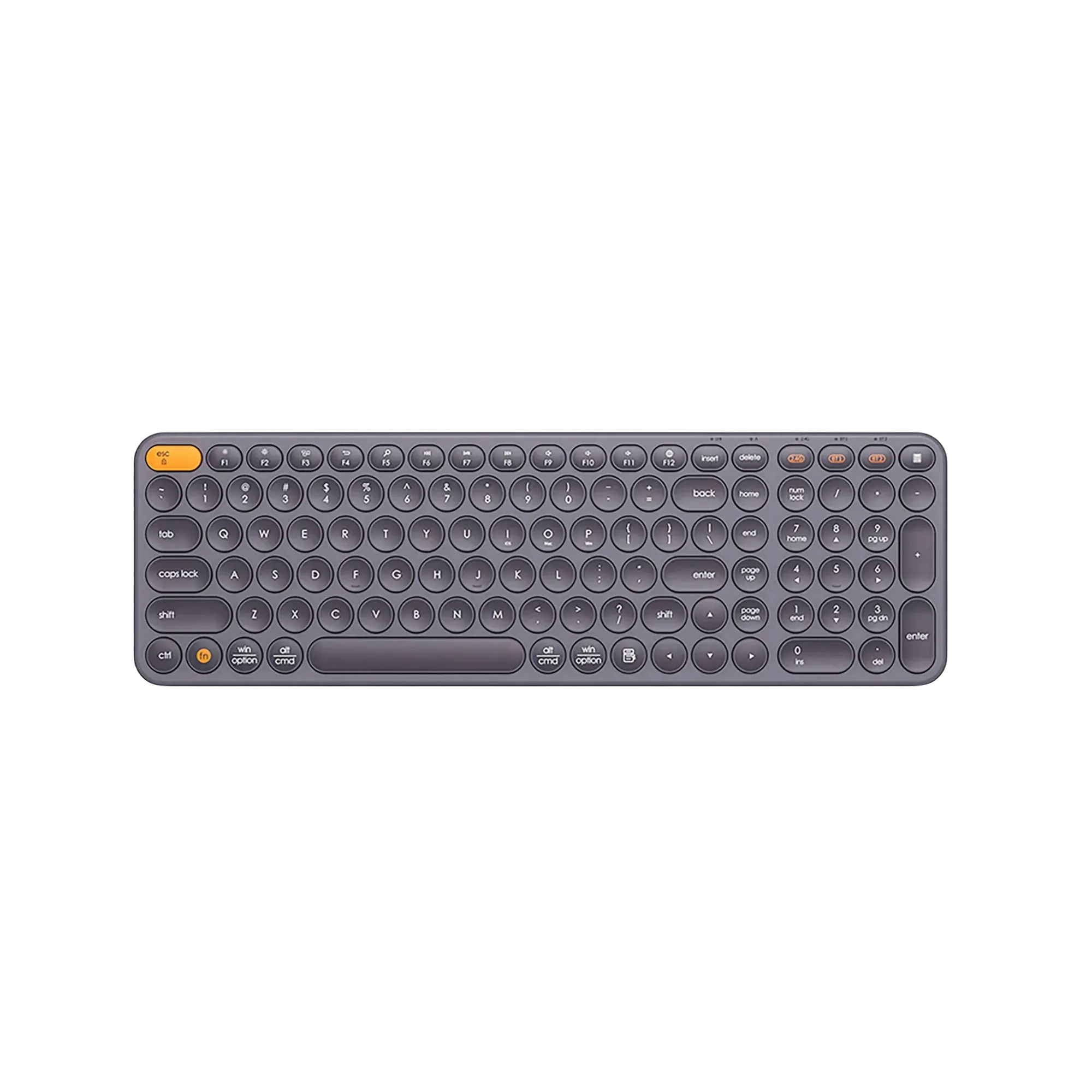 Baseus K01B Wireless Keyboard (Bluetooth 5.0, 2.4G, Shortcut Keys, Silent Keys) - Gray