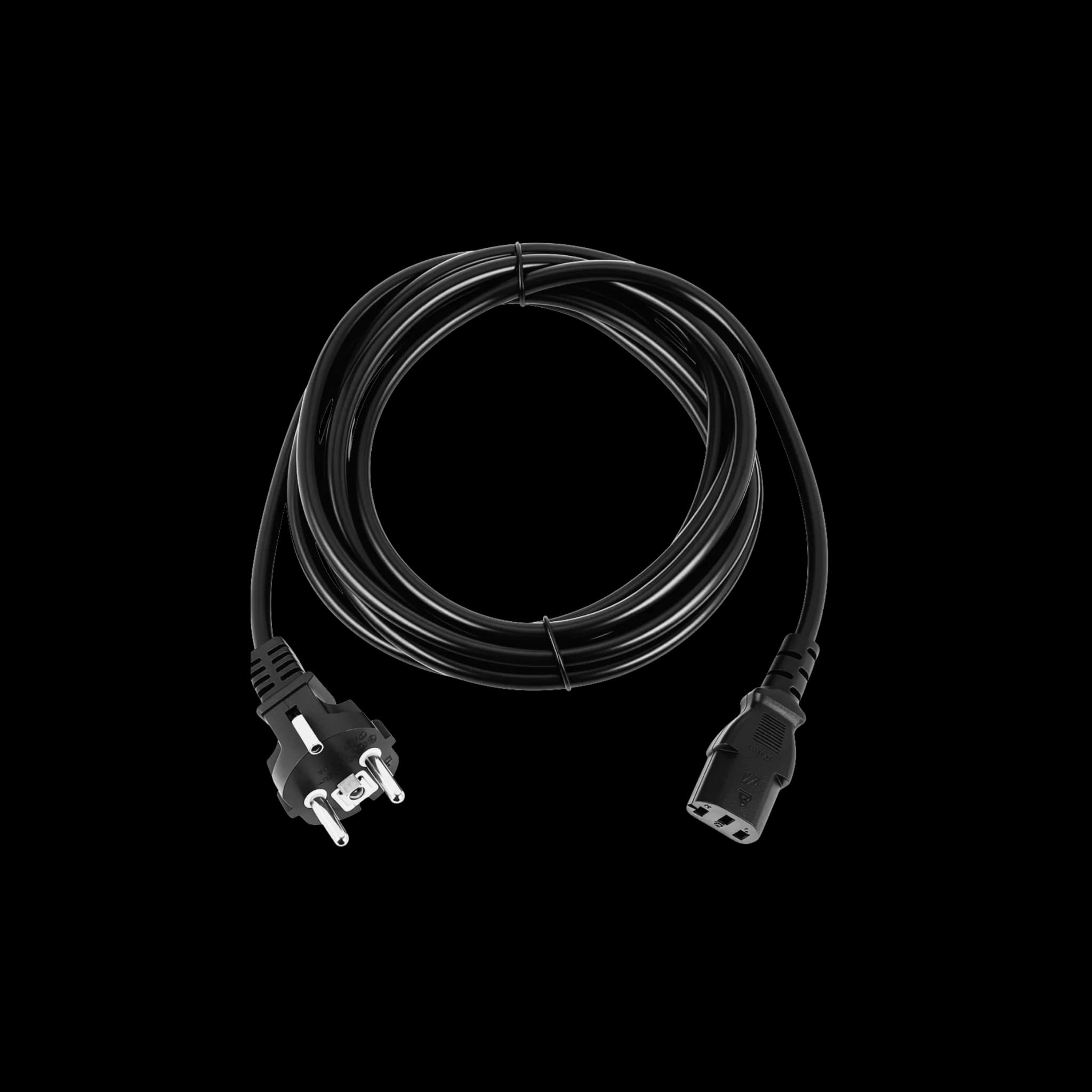 PC power cable 1.8 m 0.75mm² IEC C13 CEE 7/7 Black