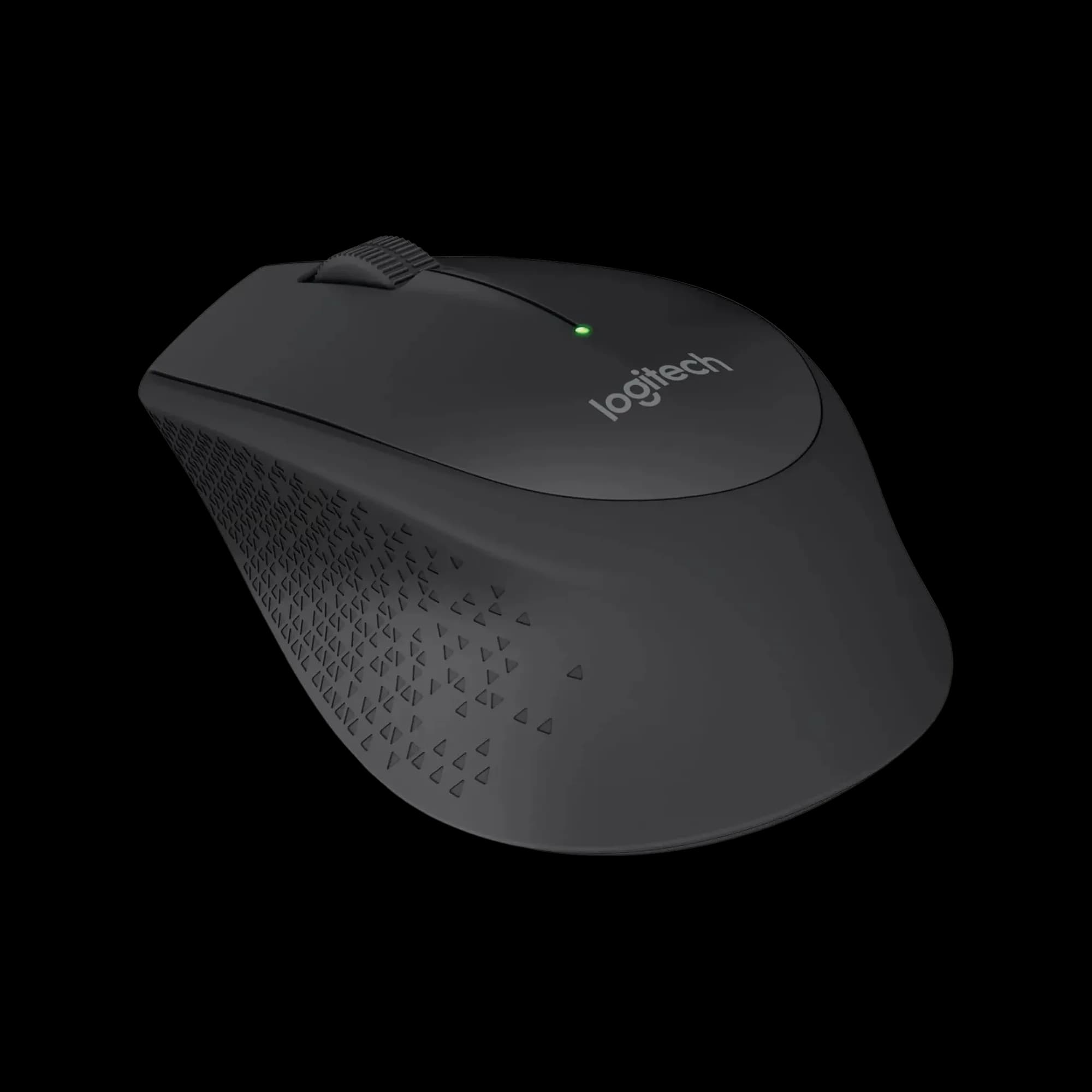 Logitech M280 – 2.4GHz wireless mouse, optical, 1000 DPI, 3 buttons, up to 12 months battery.