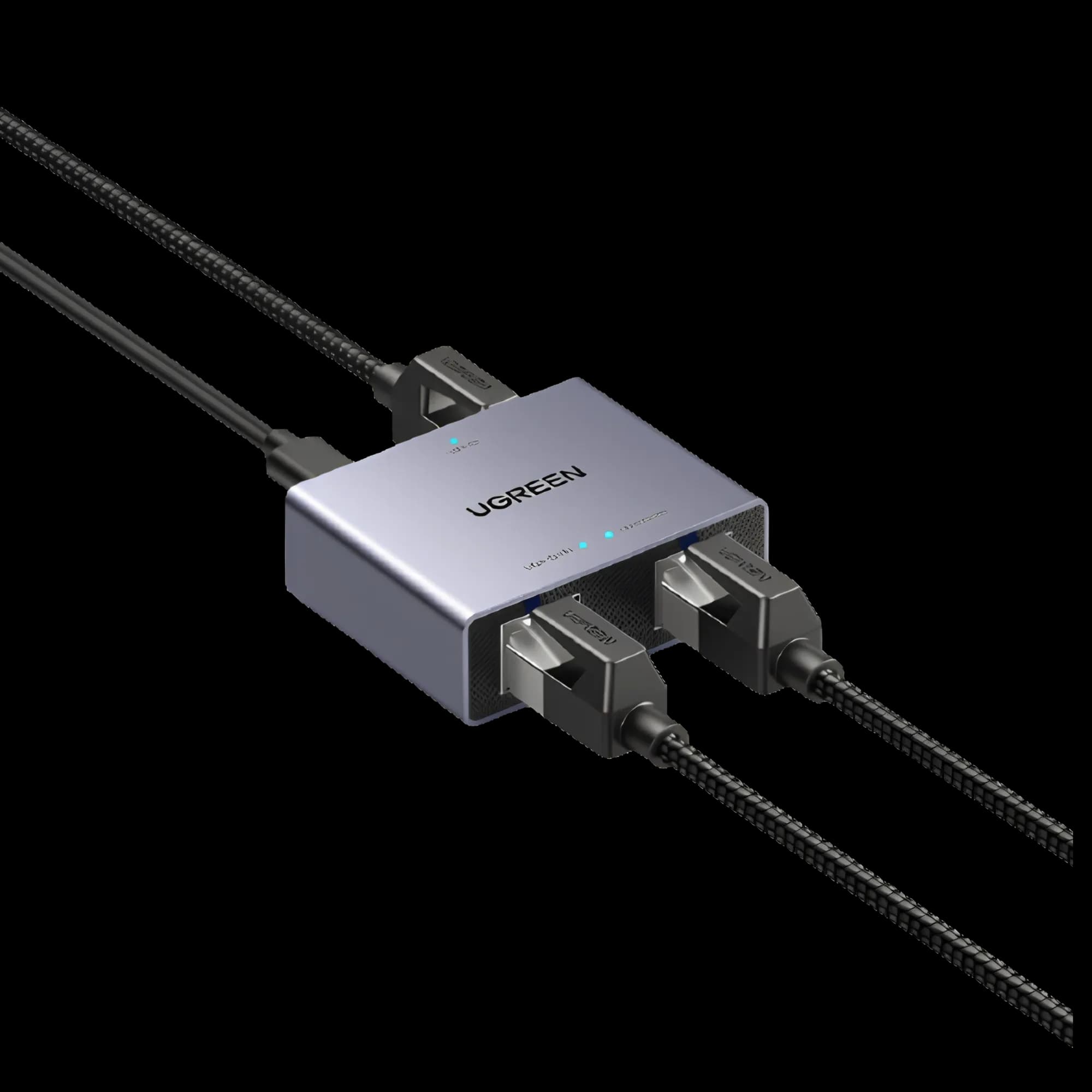Ugreen NW301 Ethernet splitter RJ45 1000 Mbps 1x2, USB-C power supply Gray (45311)