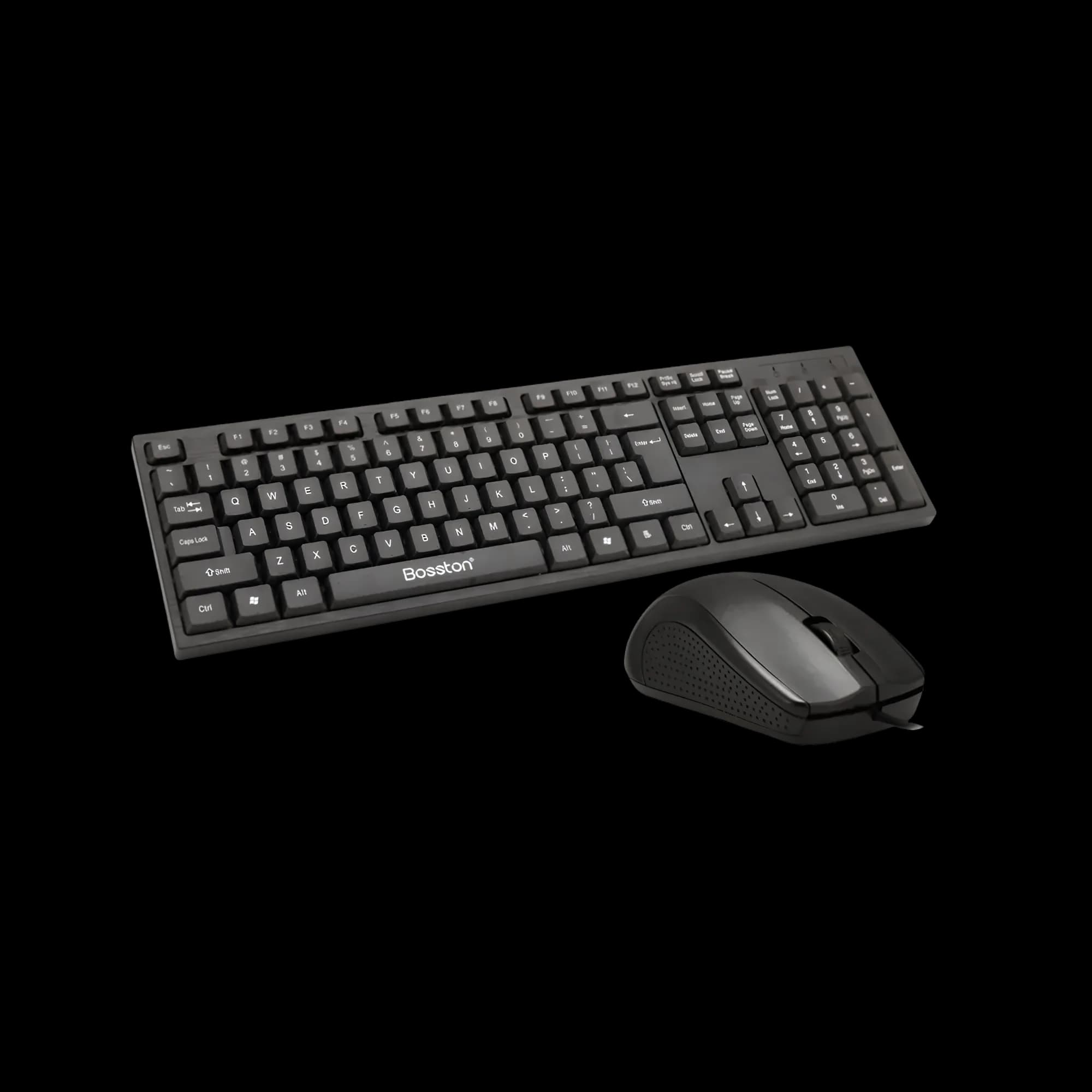 Bostson D5200 Keyboard + Mouse Combo – Reliable, comfortable design.