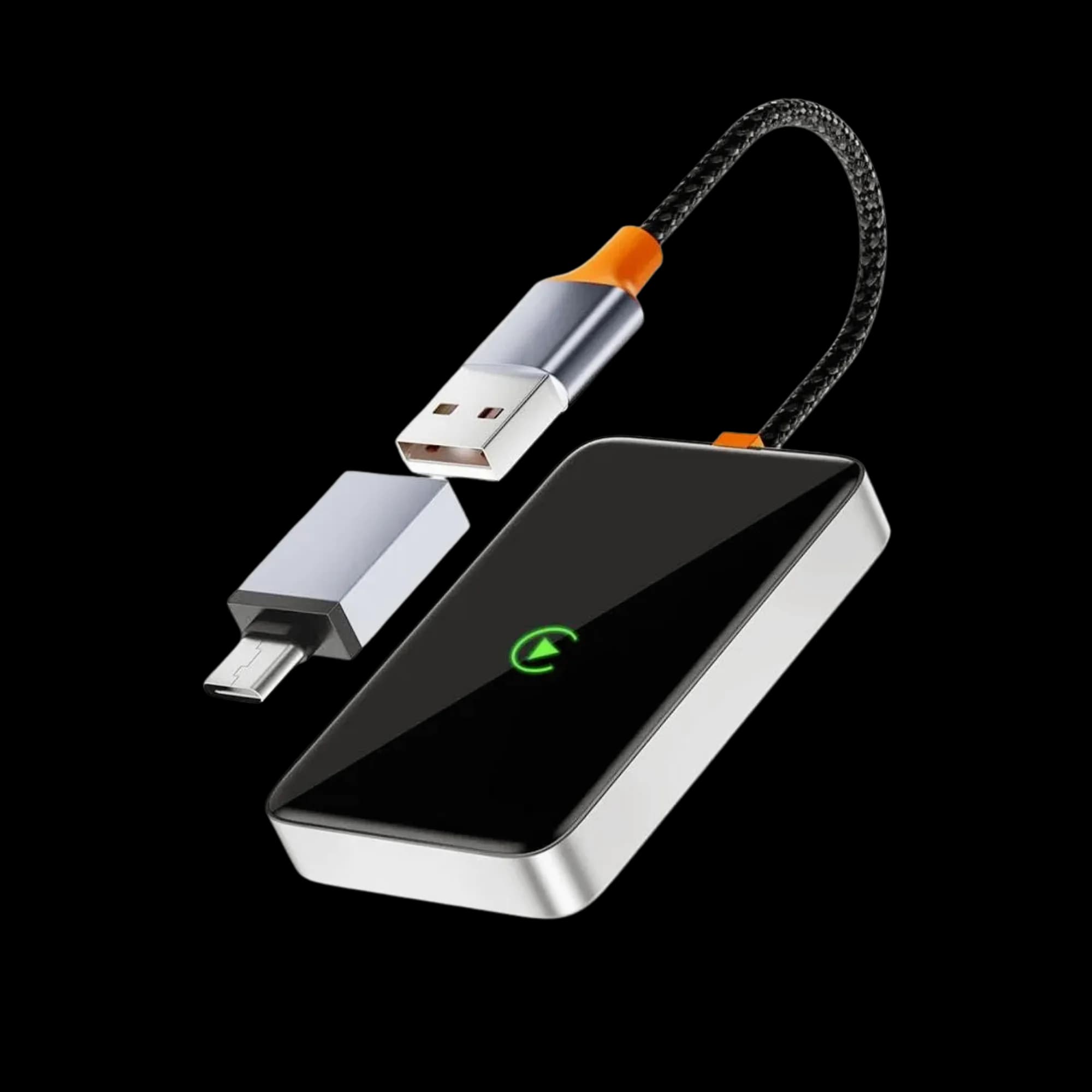 Car holder with wireless charging Wiwu Car Play Wireless adapter Wi-CP001 with MagSafe for Apple iPhone Black