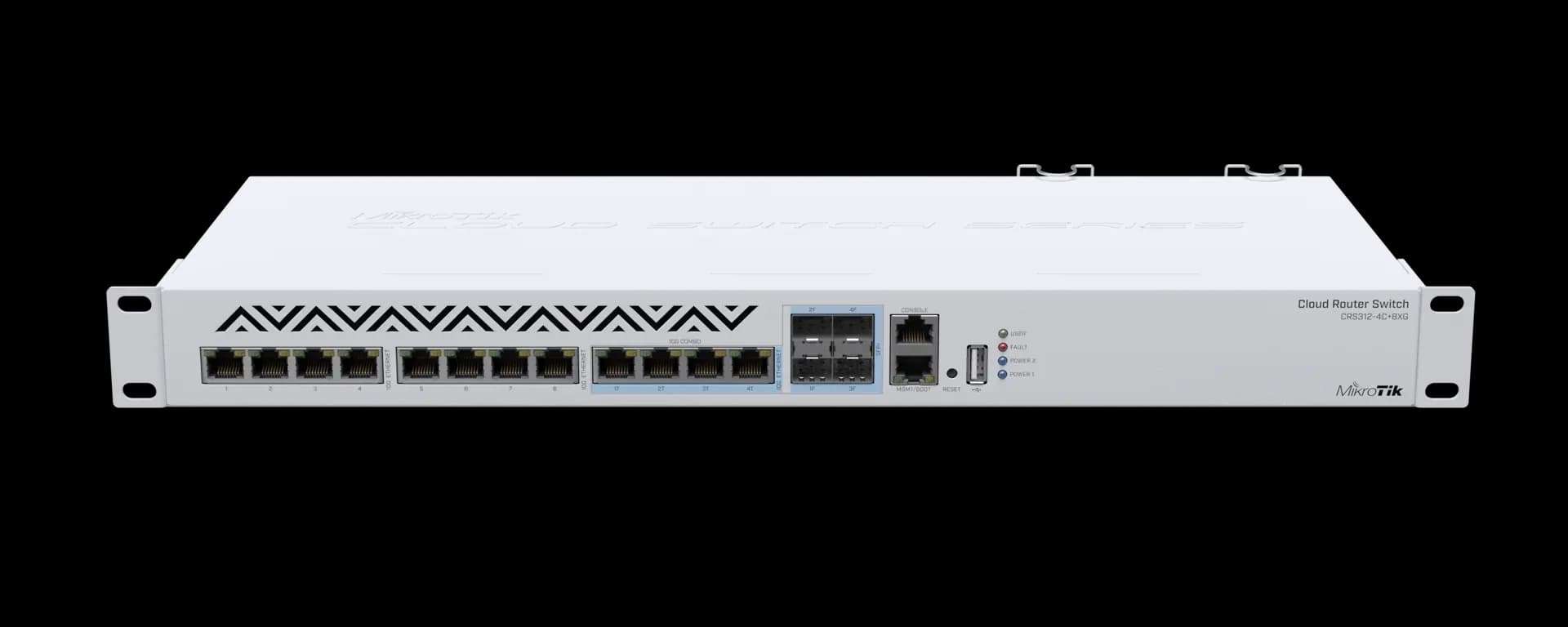 MikroTik CRS312-4C+8XG-RM 12-Port 10 Gigabit Switch with 4x Combo SFP+ Ports (Rackmount)