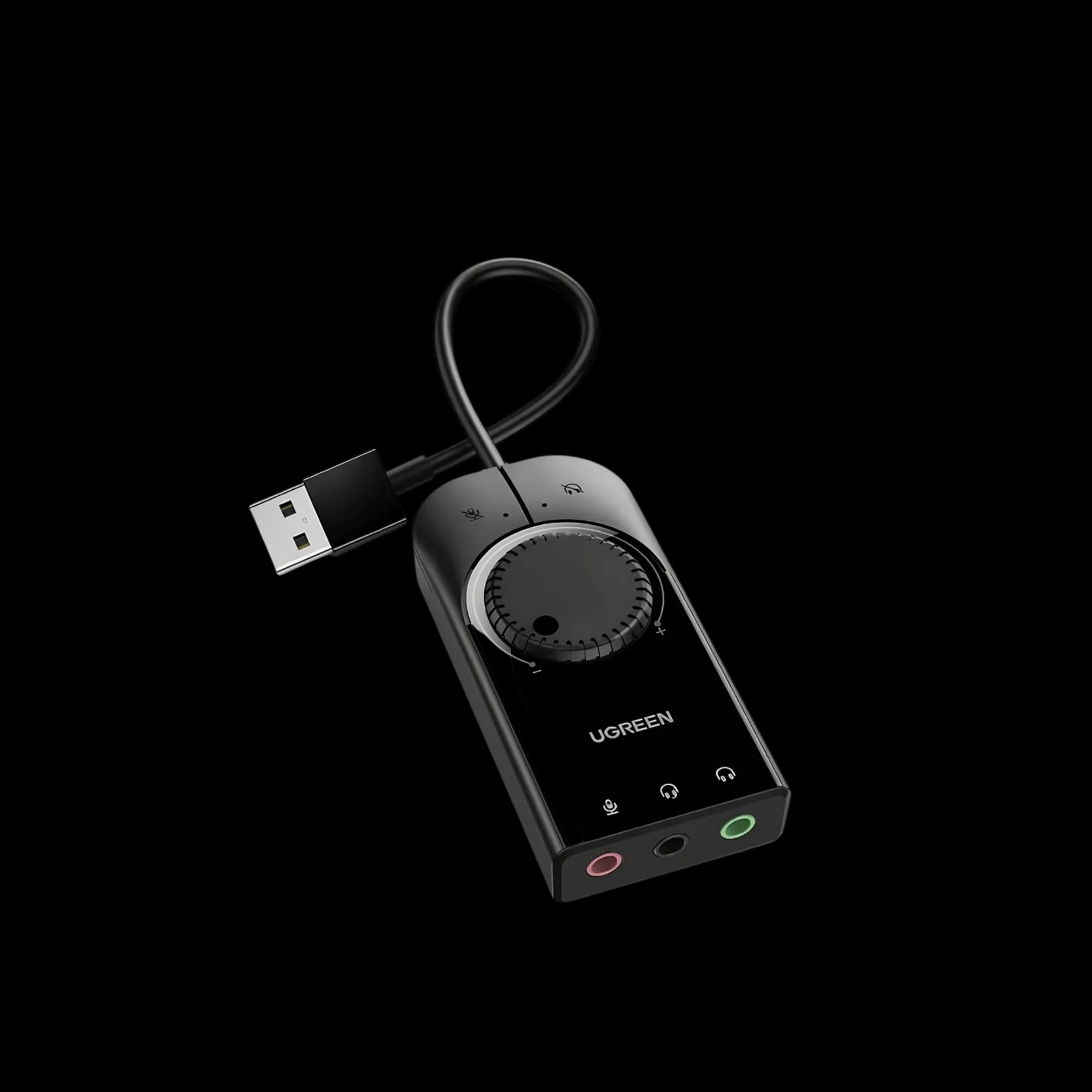 Sound card UGREEN CM129 USB 2.0 External Stereo Sound Adapter Black (40964)