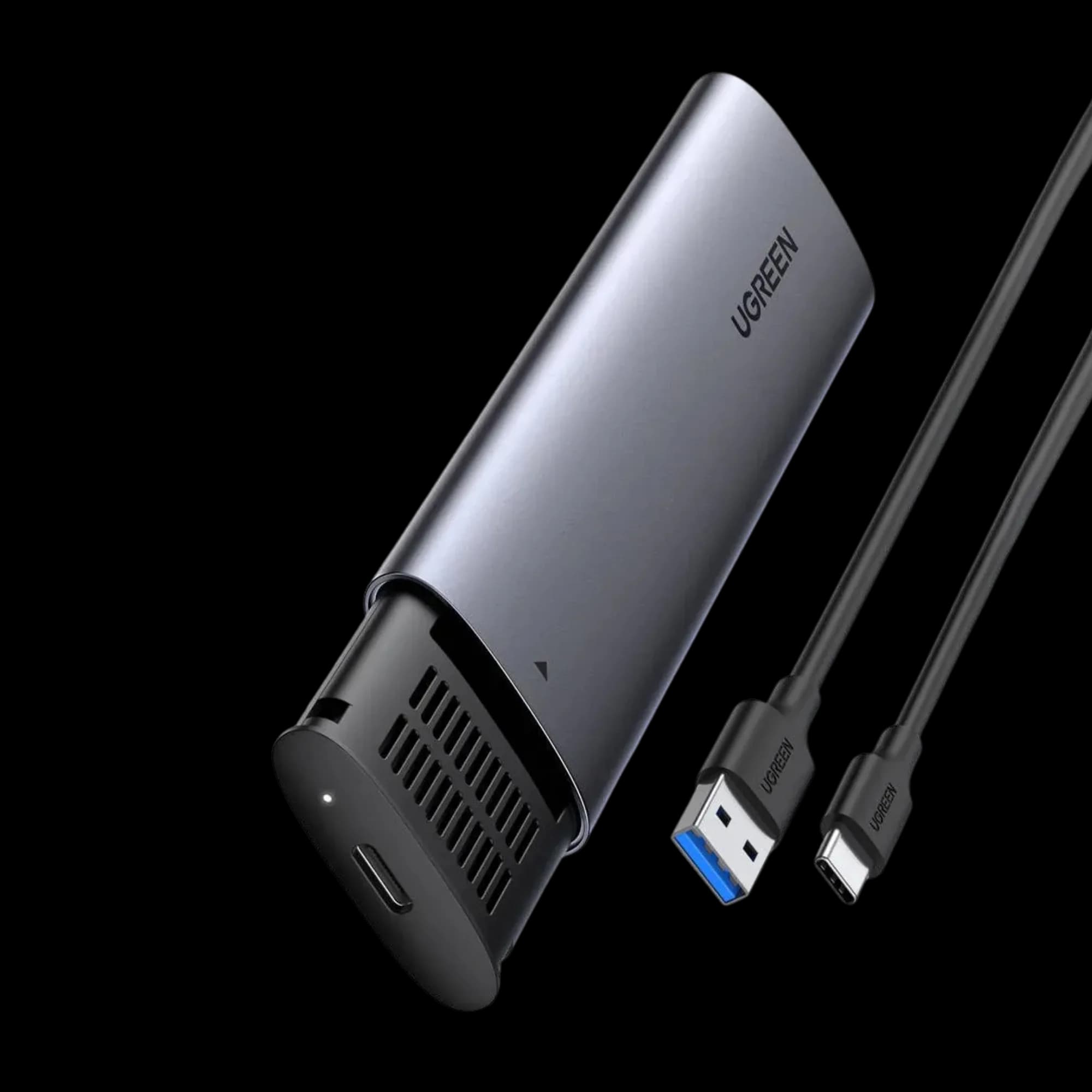 External pocket Ugreen CM400 M.2 NVMe USB 3.1 Gen2 10Gbps for SSD USB-C to M.2 NGF 5G Enclosure A TO C Cable 50cm (10903)