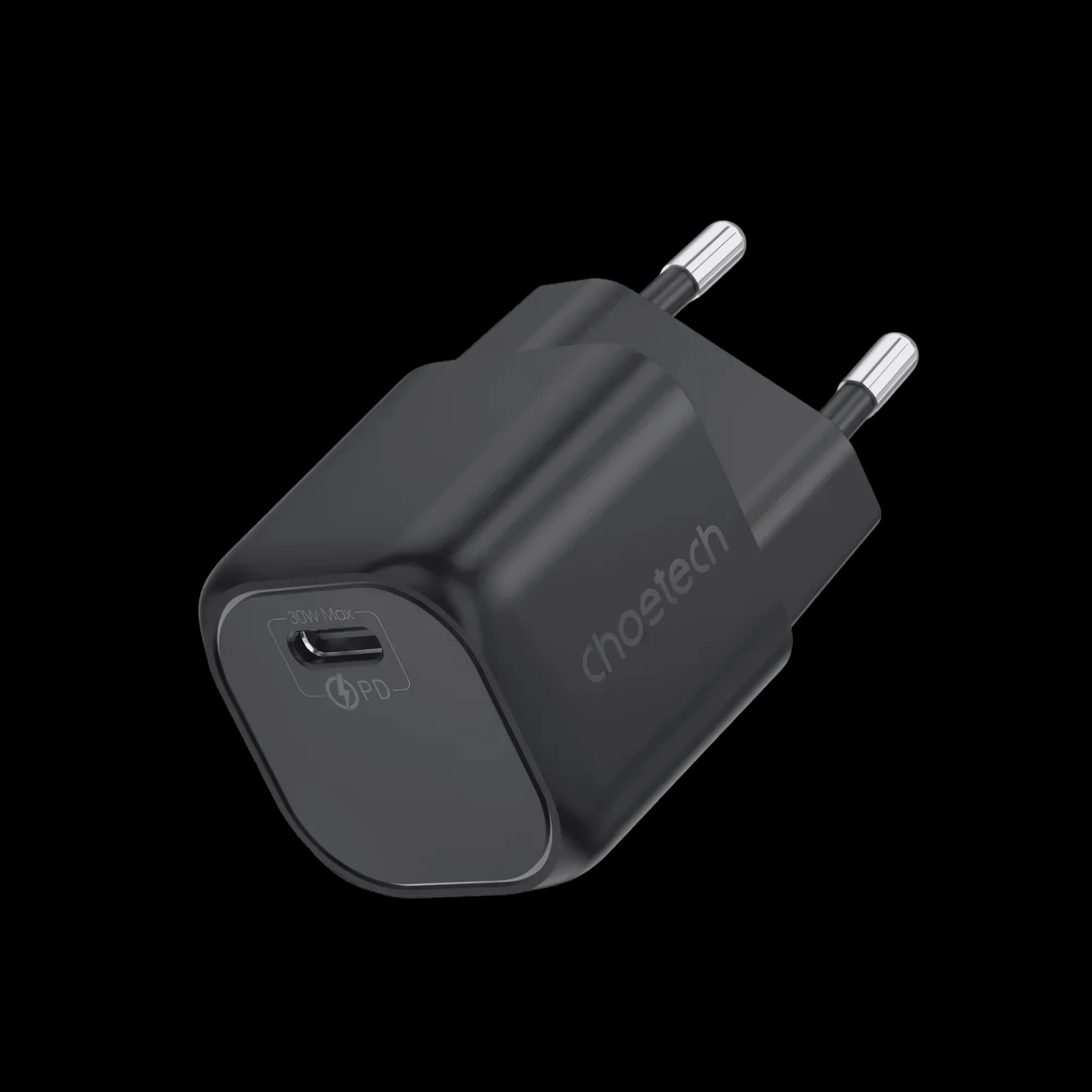 Choetech 30W GaN Wall Charger – USB-C PD, compact, fast charging.