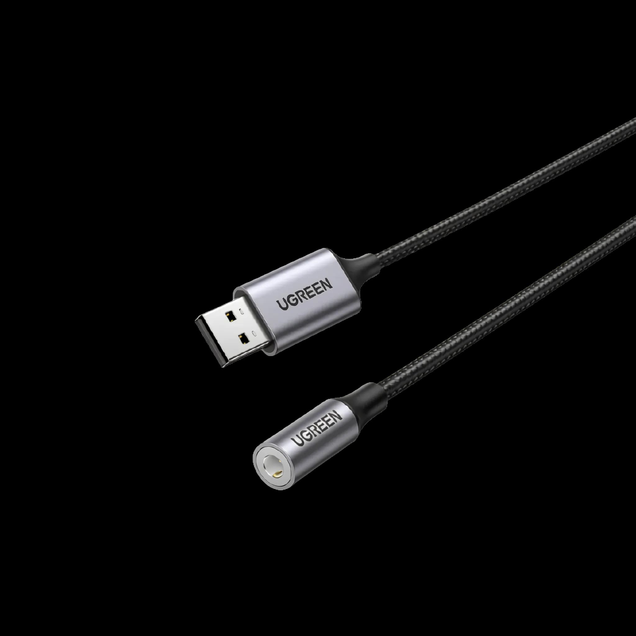 Sound card Ugreen CM477 USB AUX Jack TRRS(Mic+Ear) KT0210 25 cm Black (30757)