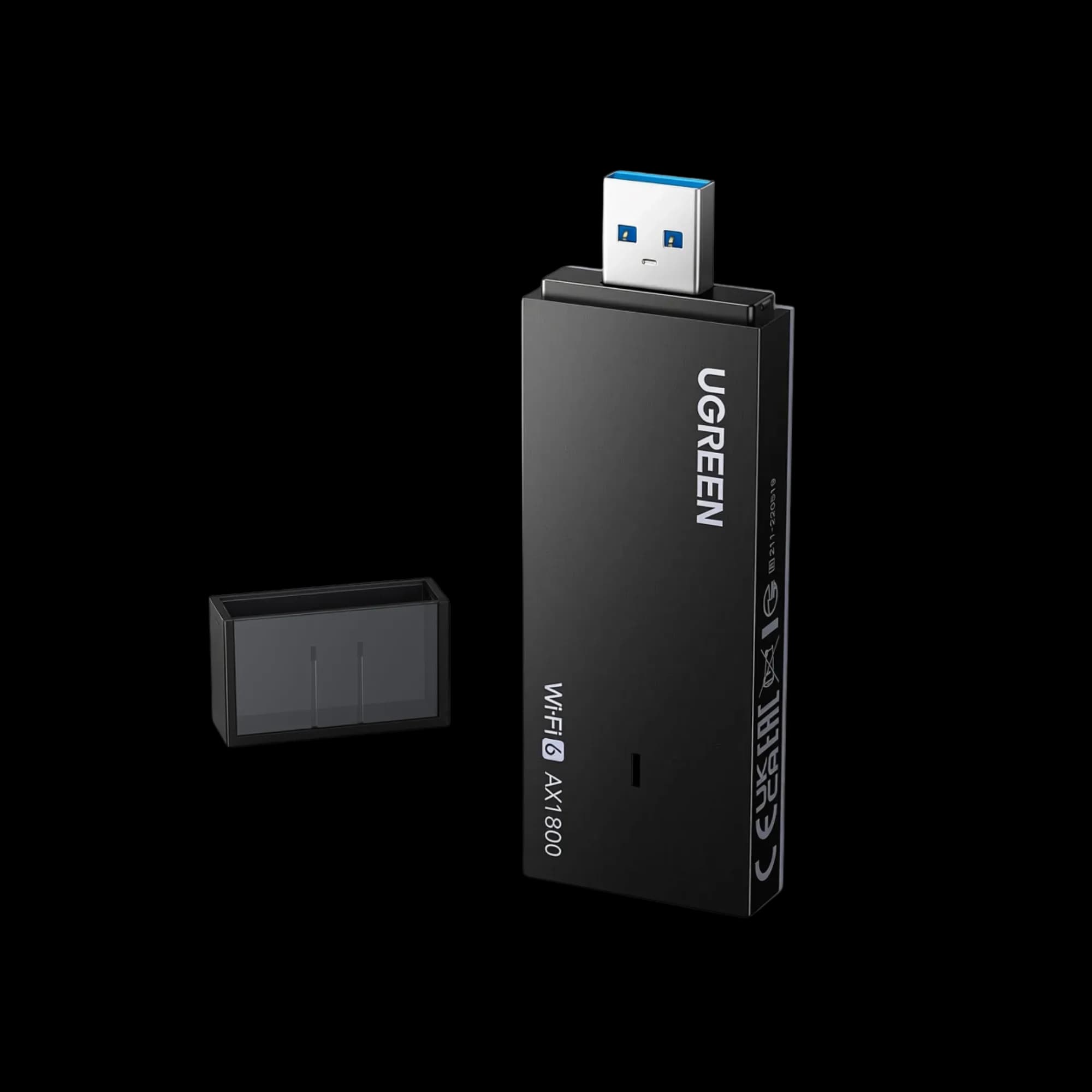 Wi-Fi 6 adapter Ugreen CM499 dual-band 2.4G and 5G, USB 3.0, AX1800Mbps, wireless for PC, laptop Blue (65225)